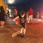 Rope twirling at the circus skills workshop. Harder than it looks, and the stage performers the night before did this with fire!
