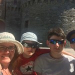 Attempt at a group selfie in the sun. Nate was hiding in the shade.