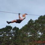 Ben on the zipline at the campsite