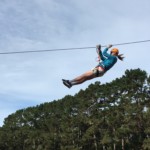 Eric on the zipline at the campsite