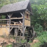 View of the water mill. This is a fully functioning mill, capable of grinding large amounts of flour for the whole village.